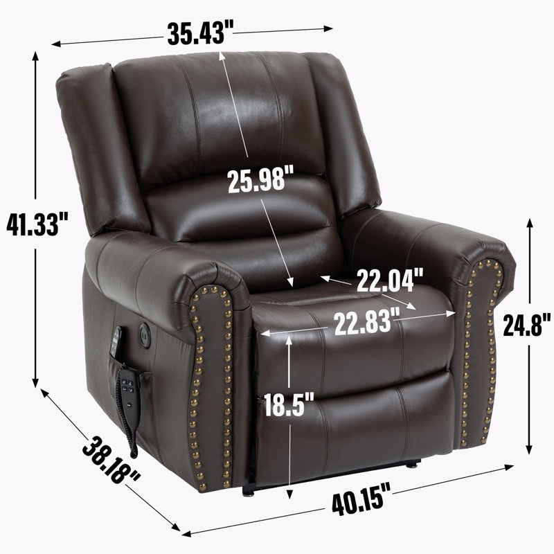 Fauteuil inclinable Power Massage, Brun