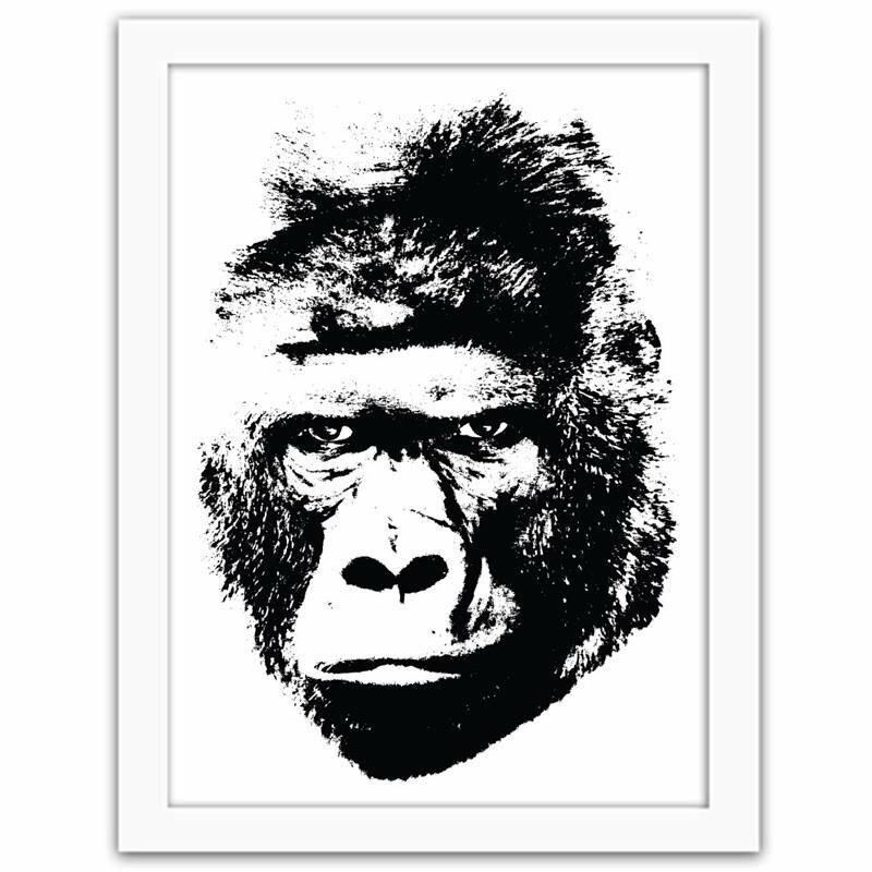 Gerahmtes Poster Eine Illustration eines Gorillas