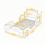 Lit plateforme simple en forme de voiture de course avec roues et lattes-374701866