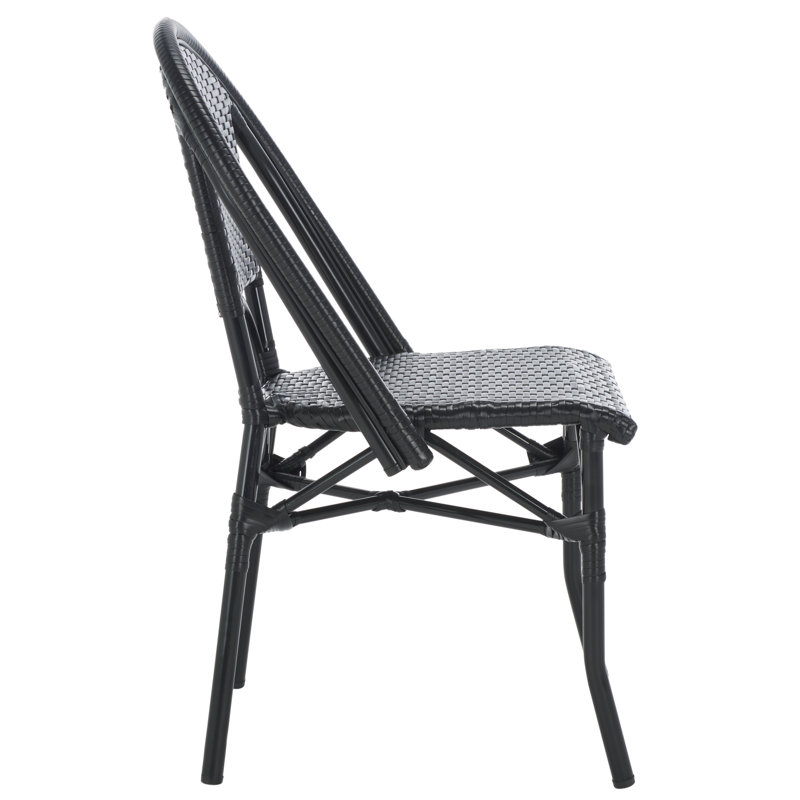 Torino Outdoor Dining Side Chair, Black/Black