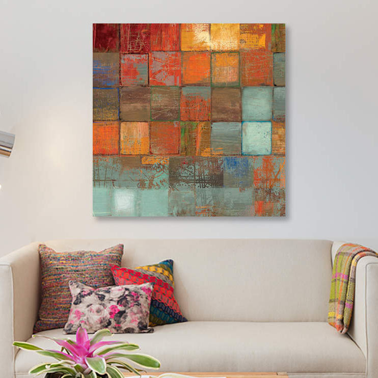 «Ecetera II», reproduction sur toile, H 18 po x l 18 po x P 1,5 po, Toile tendue, Pas de tapis