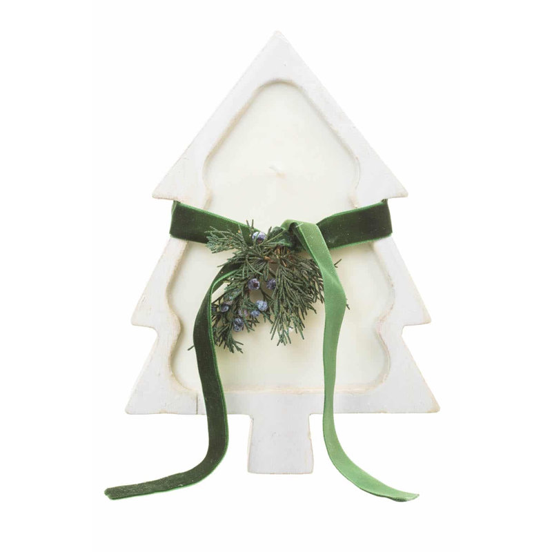 Bougie blanche de Noël nostalgique pour sapin