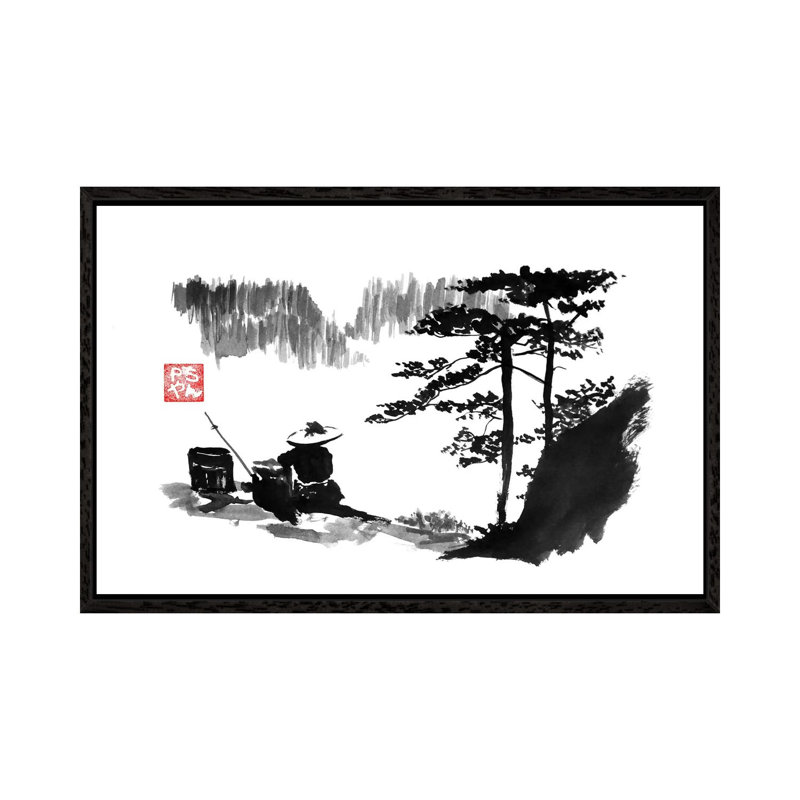 Mountain by Péchane - Print on Canvas, 66.04 cm H x 45.72 cm W, Black Framed