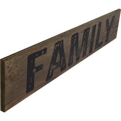 Reproduction d’art textuel sur bois, "FAMILY"