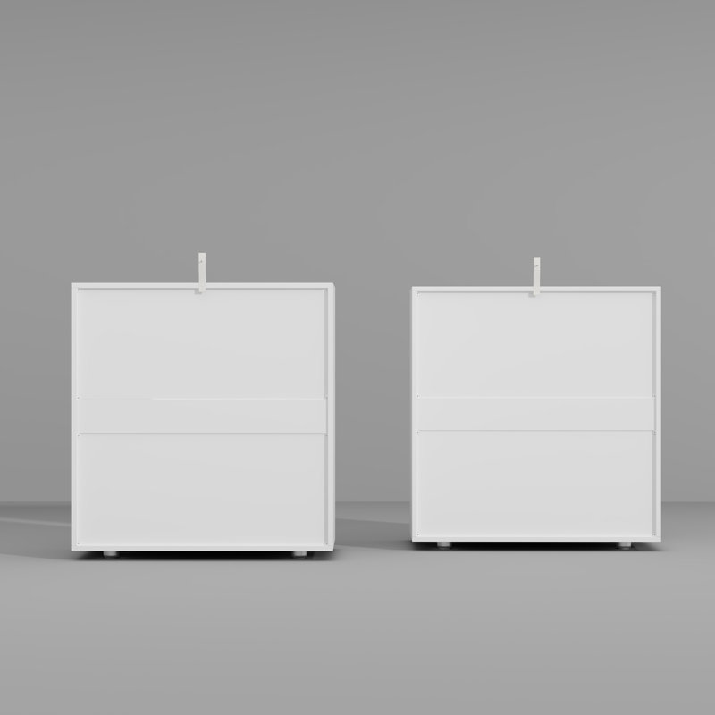 32.3"H Nightstand With 3 Drawers(Set Of 2), White