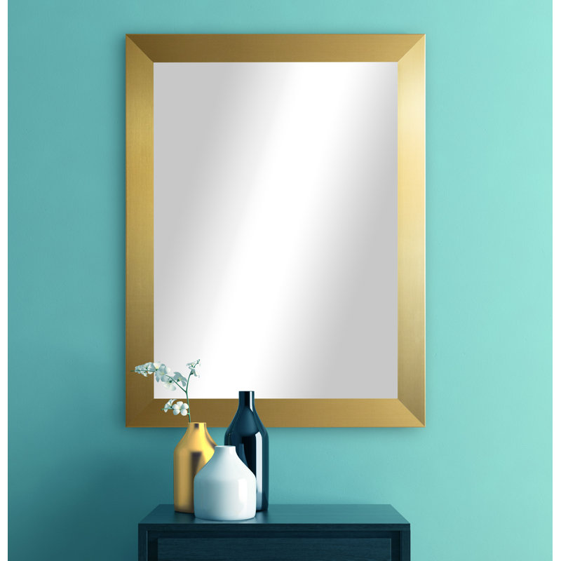 Orelie Wood Flat Wall Mirror, 38" H x 32" W