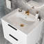 Meuble-lavabo 24 po avec lavabo en céramique - meuble-lavabo mural blanc-126233303-126233300