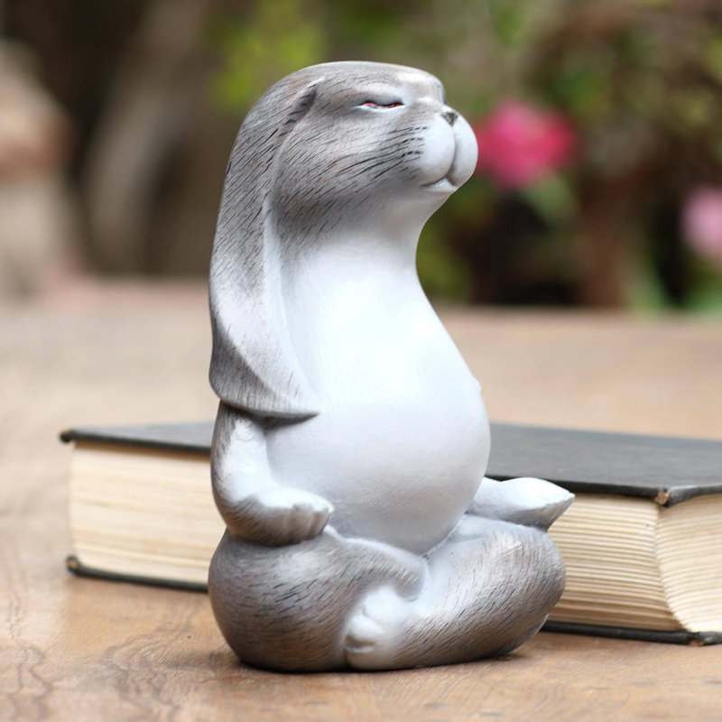 Statuette de yoga enceinte et bois Arthur