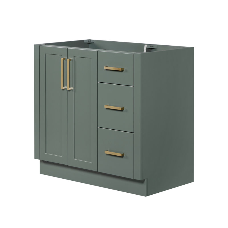   Base de meuble-lavabo simple 36 po Loren, Vert rétro