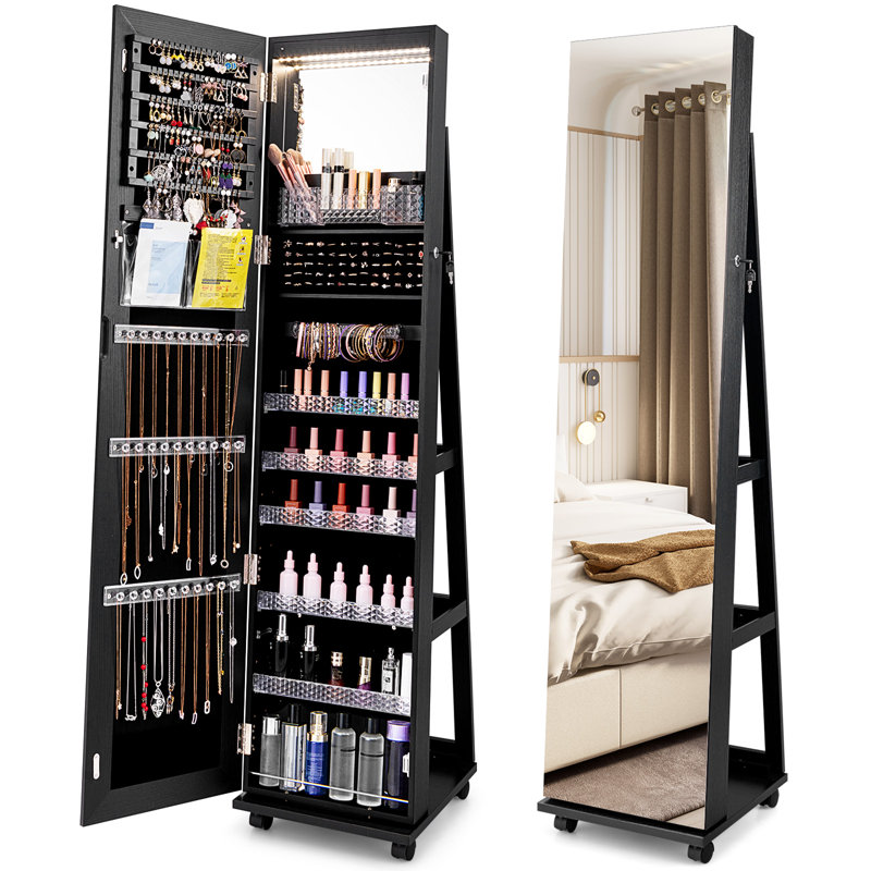 Jewellery Cabinet Jewelry Armoire, Black