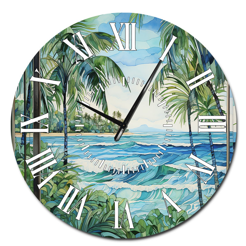 Horloge murale Tropical Beach, Surdimensionné