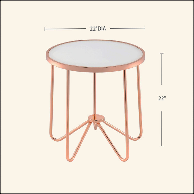 White Frosted Glass Top Round Table