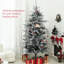 Arbre de Noël 9 pi avec neige floquée, support pliable, assemblage facile pour le bureau à domicile, assemblage rapide de style nordique, support en métal