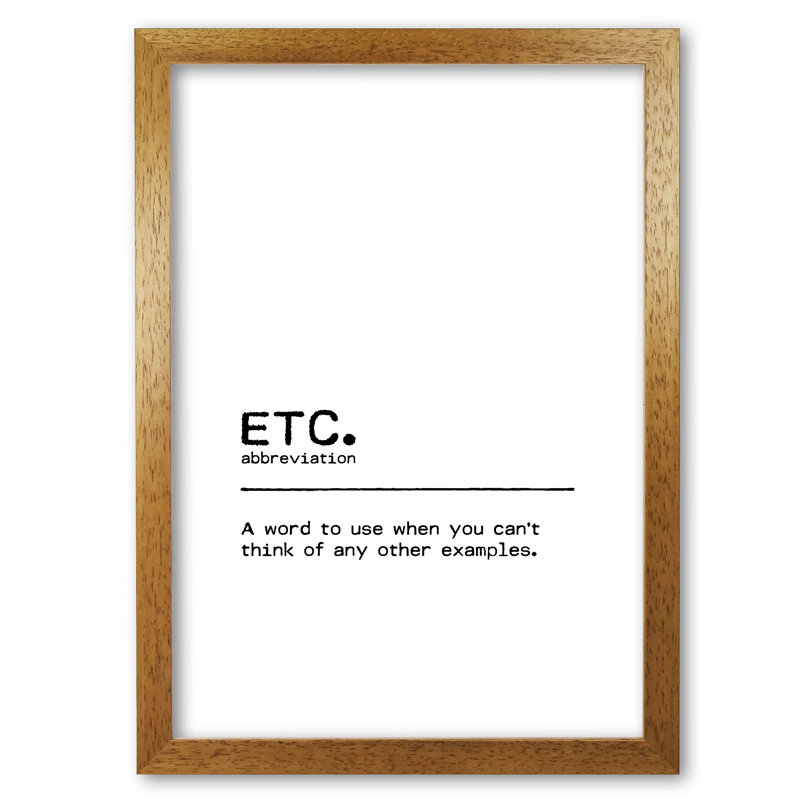 ETC - Print, 60 cm H x 42 cm W x 5 cm D, Honey Oak Frame
