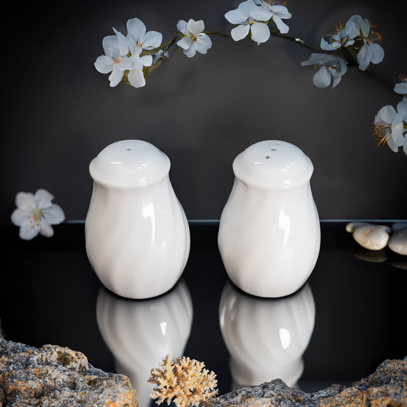 Ensemble salière et poivrière en porcelaine Hertford, Blanc