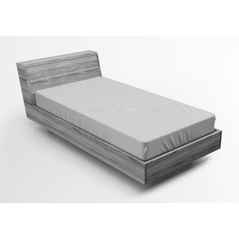 Twin Gray Microfiber Chevron Print Fitted Sheet