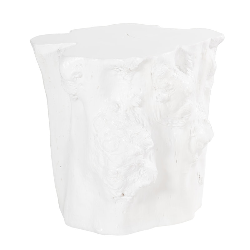 Table d'appoint en rondins, blanc gelcoat