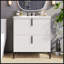 Meuble-lavabo de 30 pouces avec lavabo en céramique, tiroirs pleine extension, glissières à fermeture en douceur, conception cannelée-754341435