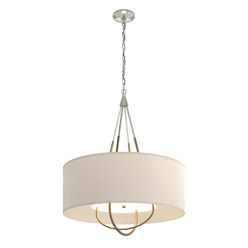 Loop 4 - Light Chandelier, Soft Gold, Natural Anna, Sterling