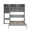 Lit escamotable mural avec bureau, armoire supérieure et tablettes de rangement-1912345080-1912345079
