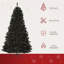 Sapin de Noël artificiel illuminé 7 pi avec branches réalistes et 1346 pointes, style Halloween noir