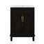 Meuble-lavabo de 24 po avec lavabo en céramique, armoire de rangement autoportante avec 2 portes et tablette réglable, cadre solide et panneau de fibres à densité moyenne-2027645089