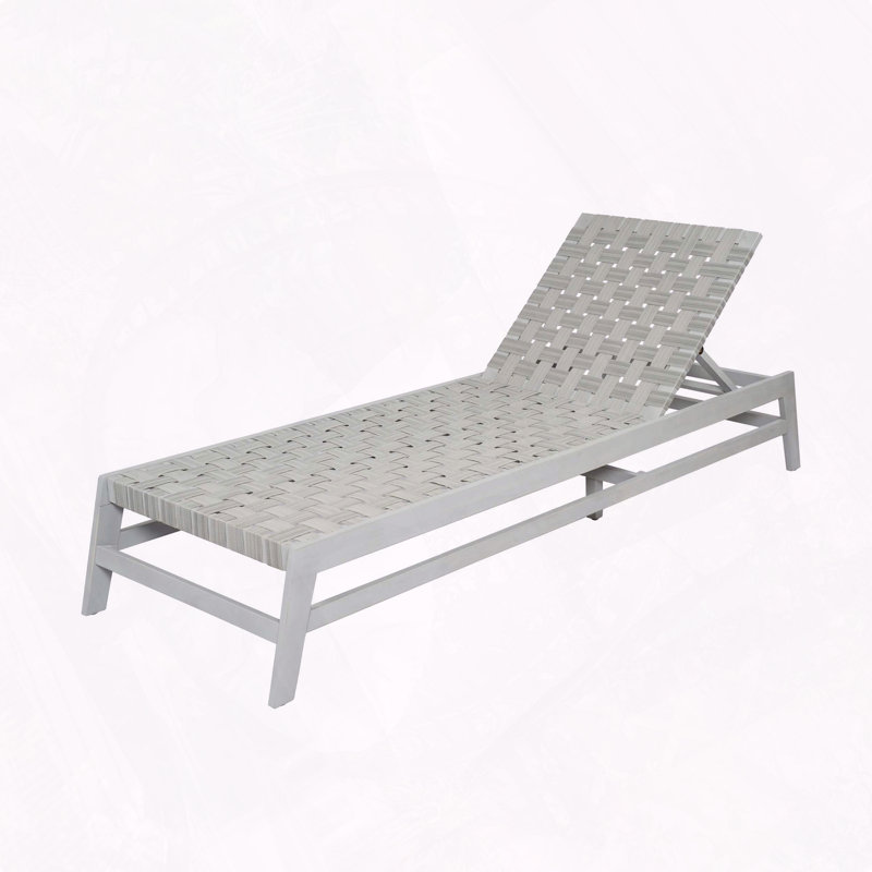 Chaise longue d'extérieur en corde facile à assembler, Gris/gris pâle