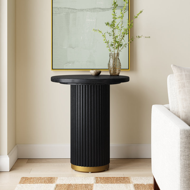 Diani Oak Wood Entry Table, Black