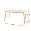 Table de salle à manger Mid-Century couleur chêne blanc, plateau en faux bois et pieds en bois d'hévéa, surface 59 po x 35,5 po 29,5 po