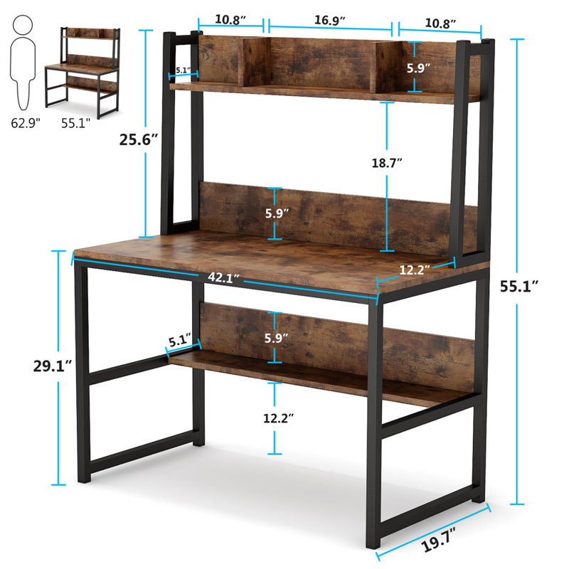 Lakitia Computer Desk, Brown