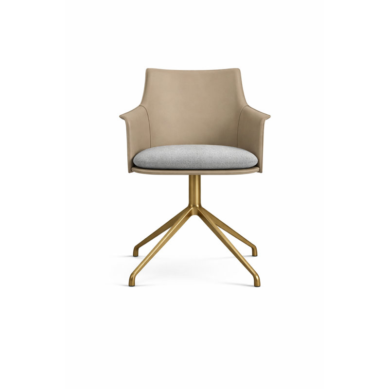 Fauteuil pivotant Briancon Spider, Os, Laiton