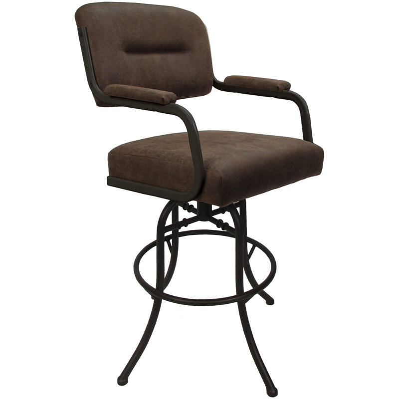Tabouret de bar pivotant 30 po Jomiah, Brun, Brun foncé