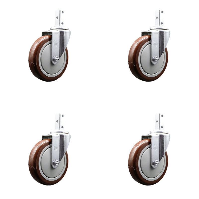 Roulettes en polyuréthane, Marron
