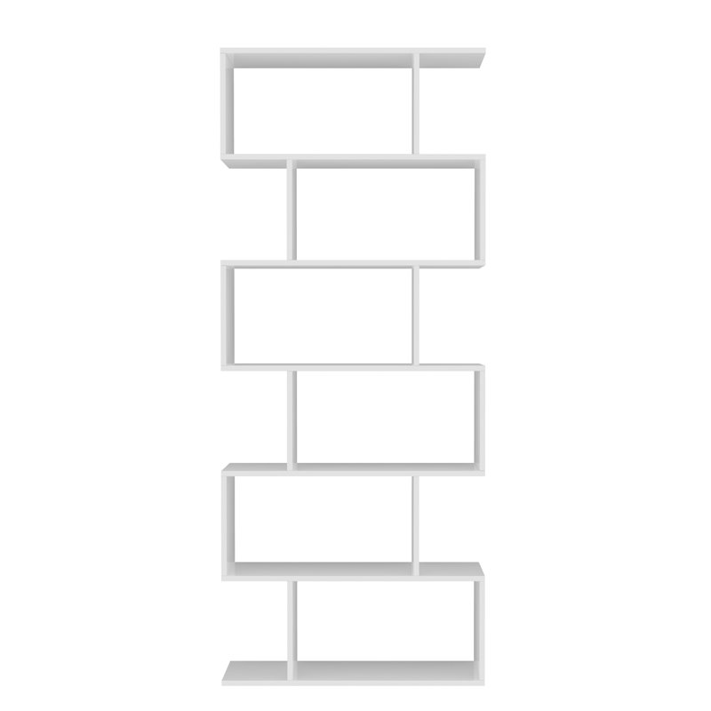 Biljana 192cm H x 80cm W Geometric Bookcase, White, 191.8cm H x 80cm W x 24.6cm D