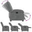  Fauteuil inclinable 100% polyester gris foncé, métal, contreplaqué