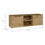 Tasharra Minimalistic TV unit with 2 doors and open shelving, living room, engineered wood, cable management, warm oak decor, 152.6 cm W x 49.7 cm H x 41.4 cm D-1489231203