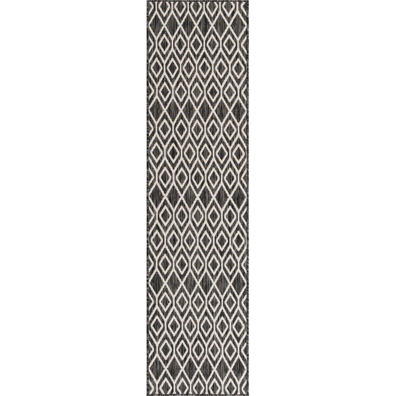 Power Loom Black Indoor/Outdoor Rug, Runner 61 x 244cm