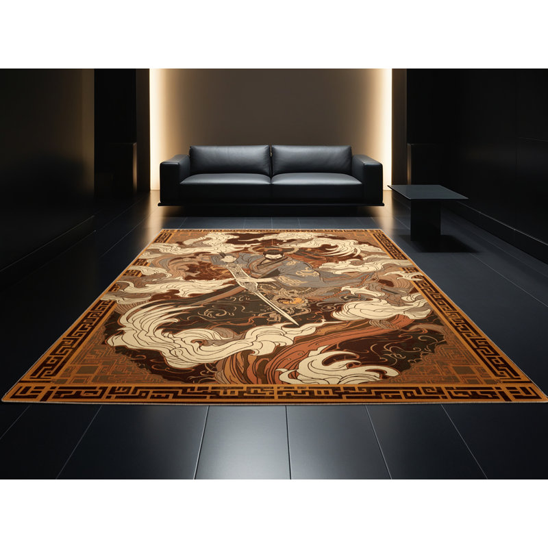 Tapis oriental moelleux doux et doux en tissu Duret Demon Slayer Archetype, 6 X 9