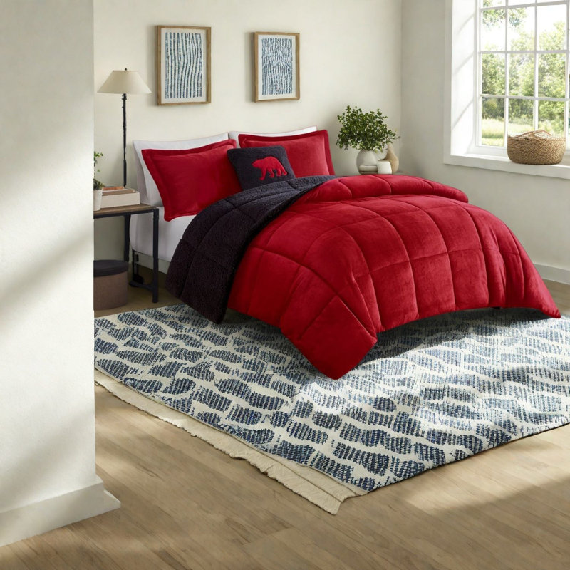 Ensembles de literie en sherpa douillet et confortable, grand confort rustique