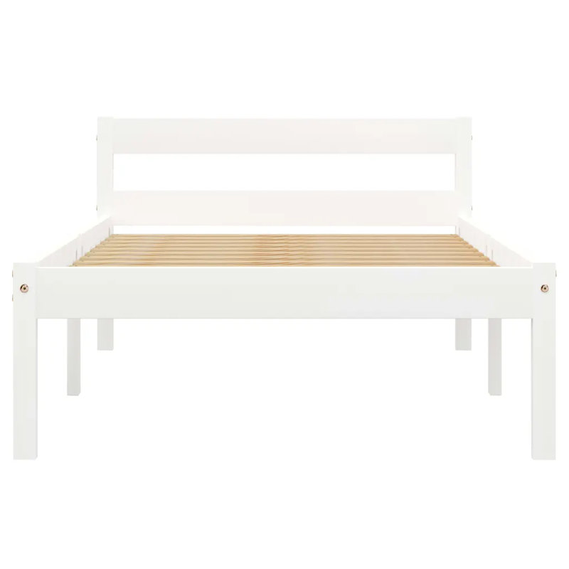 Aaryahi Solid Wood Bed, European Single (90 x 200 cm), White