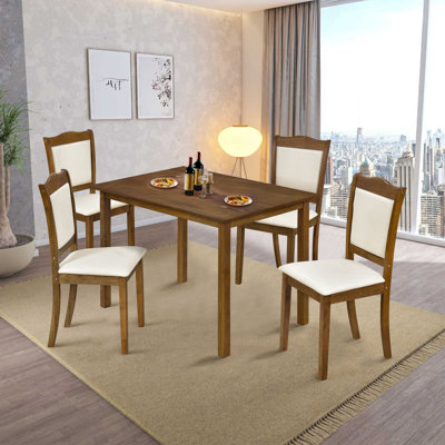 6 - Person Solid Wood Dining Set -  Red Barrel StudioÂ®, 9665679273234B7F9AC56BFB181DAA4B