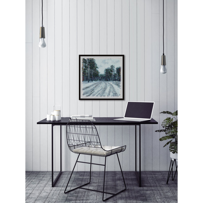 «Snowy Road», reproduction encadrée, H 18 po x l 18 po x P 1,5 po