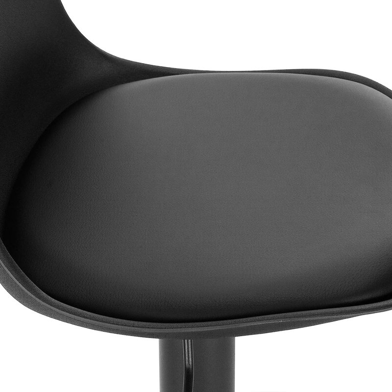 Iesha Swivel Upholstered Adjustable Height Counter Stool with Metal Frame, Black