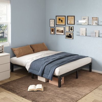 Heavy-Duty Easy Assembly Metal Platform Bed Frames, Box Spring Free & Squeak Free