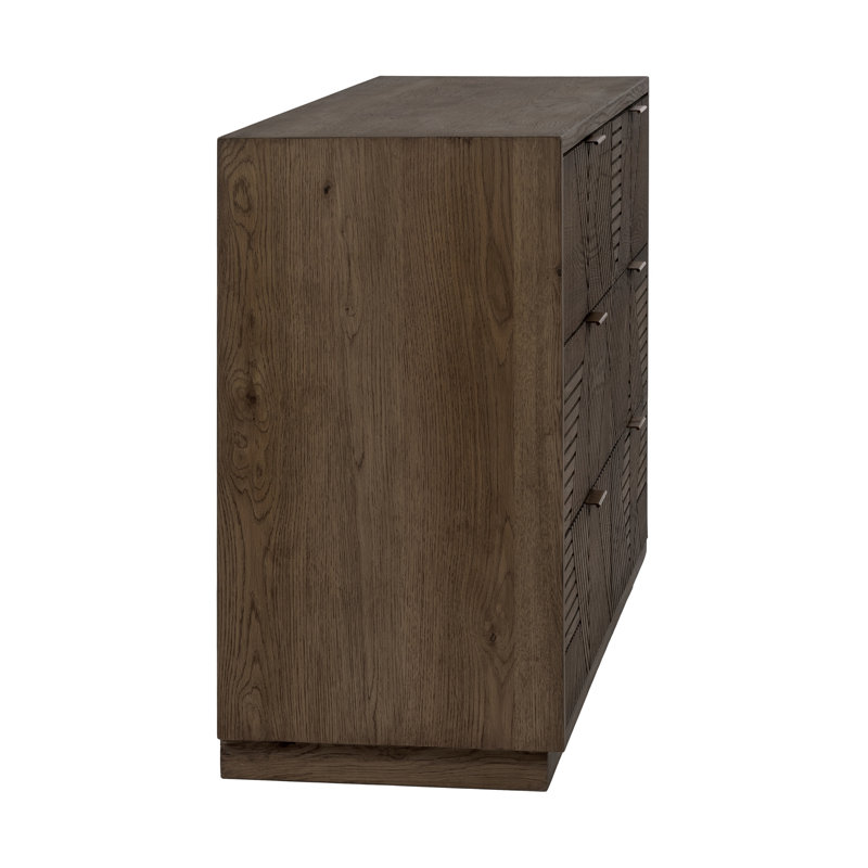 Santa Clara 6-drawer Wood Dresser, Toasted Brown