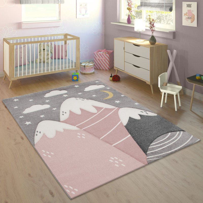 Colucci Pink/Cream/Grey Rug, Rectangle 140 x 200cm
