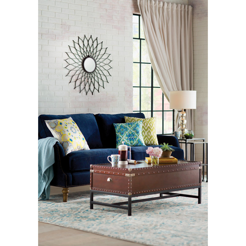Chancey Metal Sunburst Wall Mirror, Rustic