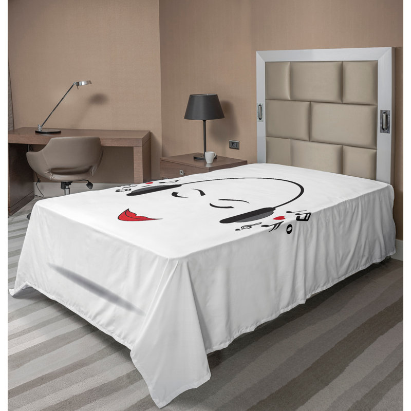 Drap-housse Ambesonne, Drap plat pour lit simple