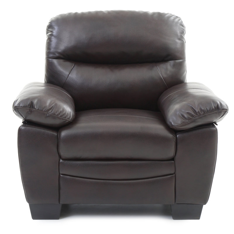 Fauteuil Mouton de 99,06 cm de large, Simili cuir brun foncé