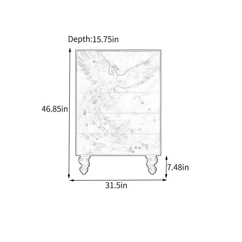 Armoire de rangement multi-tiroirs avec structure en noyer